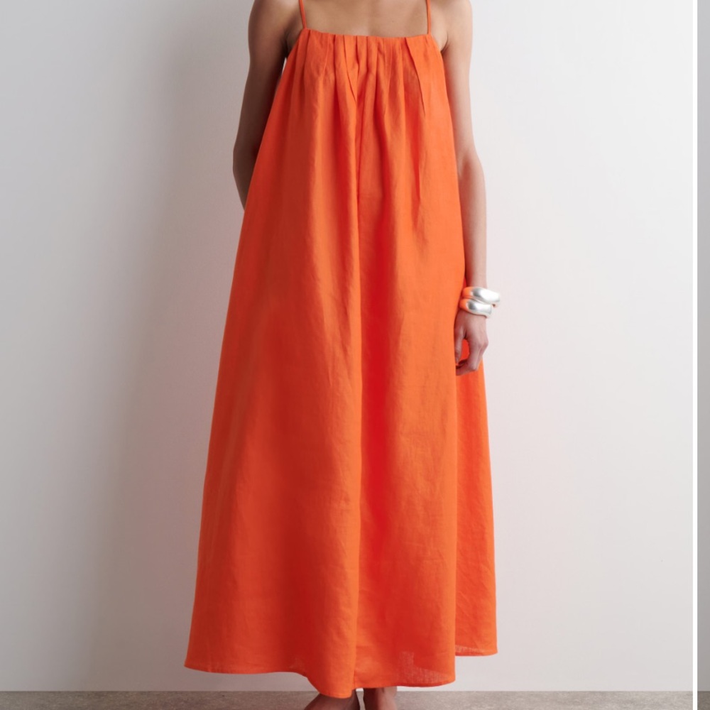 COS Pleated Linen Maxi Dress